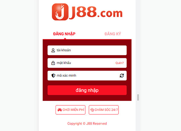 Đăng nhập J88 trên điện thoại di động Đăng nhập J88 trên điện thoại di động