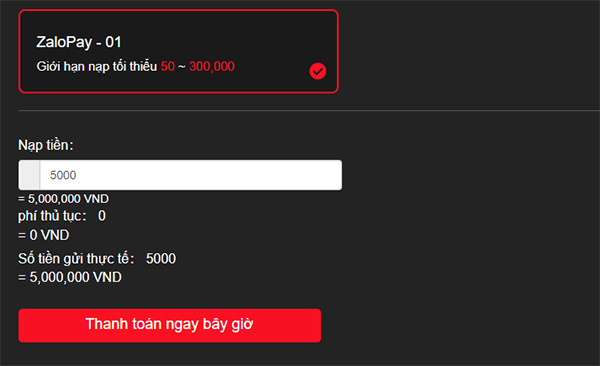 Quét mã trong ví Zalo Pay Nạp tiền qua ví Zalo Pay